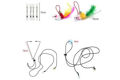 20Pcs Interactive Cat Wand Toys with Feather Replacements for Cats Play and Exercise