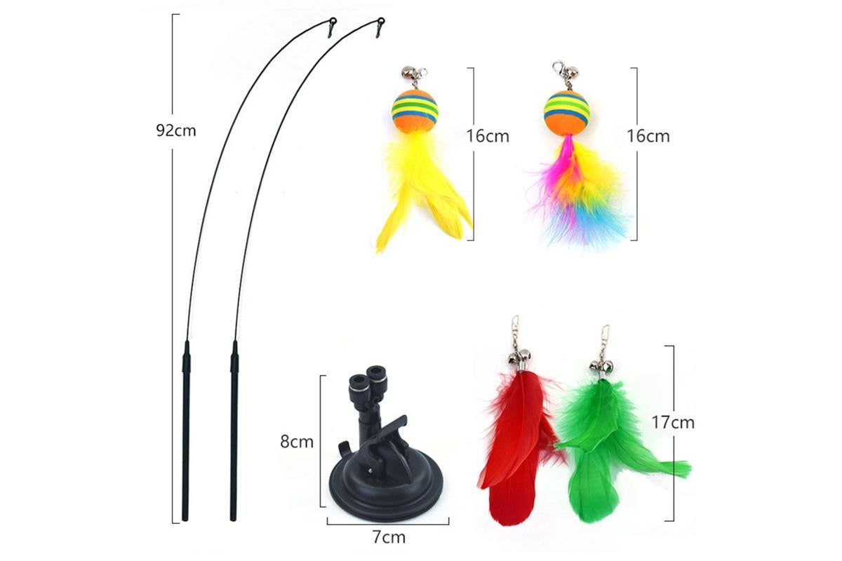 20Pcs Interactive Cat Wand Toys with Feather Replacements for Cats Play and Exercise