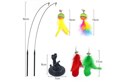 20Pcs Interactive Cat Wand Toys with Feather Replacements for Cats Play and Exercise