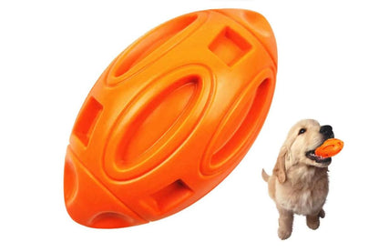 Puppy Chew Ball With Squeaker Dog Chew Toys Squeaky Dog Toys For Aggressive Chewers-Orange