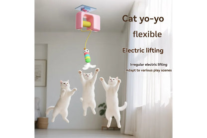 Electric Cat Yo-Yo Toy, Interactive Self Play Boredom Relief Automatic Pet Exercise Toy for Indoor Cats - Blue