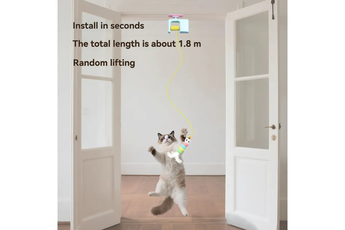 Electric Cat Yo-Yo Toy, Interactive Self Play Boredom Relief Automatic Pet Exercise Toy for Indoor Cats - Pink