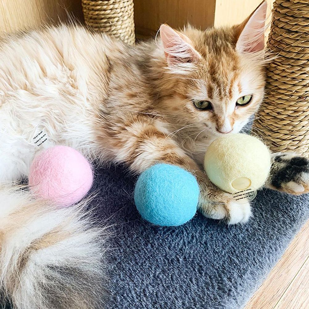 3PCS Cat Ball Toy Interactive Cat Toy Cat Catnip Toys for Cat Exercise Stimulates Cat Instinct to Hunt