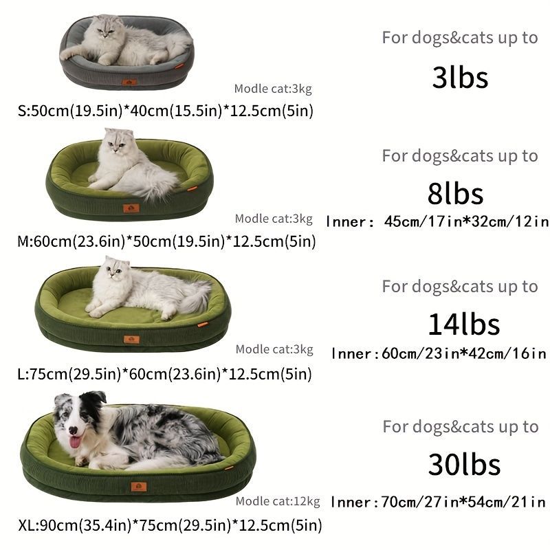 Pet Bed Dog Bed Cat Bed All-Season Washable Dog Bed Small Dog Bed Medium Dog - tan - Size XL90-75-12