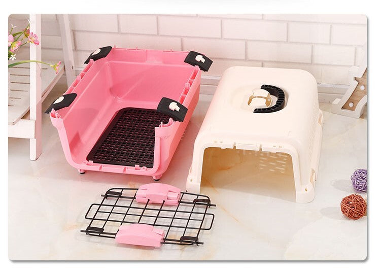 YES4PETS Portable Plastic Dog Cat Pet Carrier Travel Cage With Tray