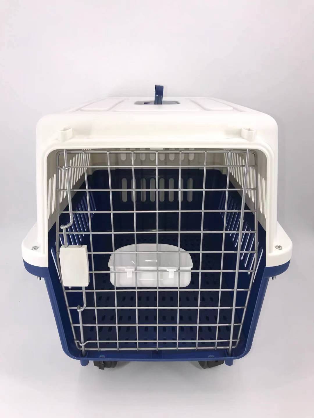 YES4PETS Pet Carrier Cage Crate - Bowl Tray & Removable Wheels - Blue