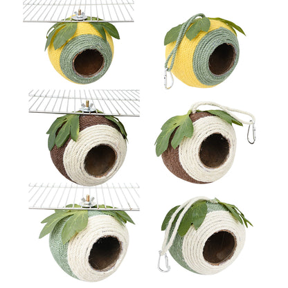 Bird Nest - Braided Twine - White-Green