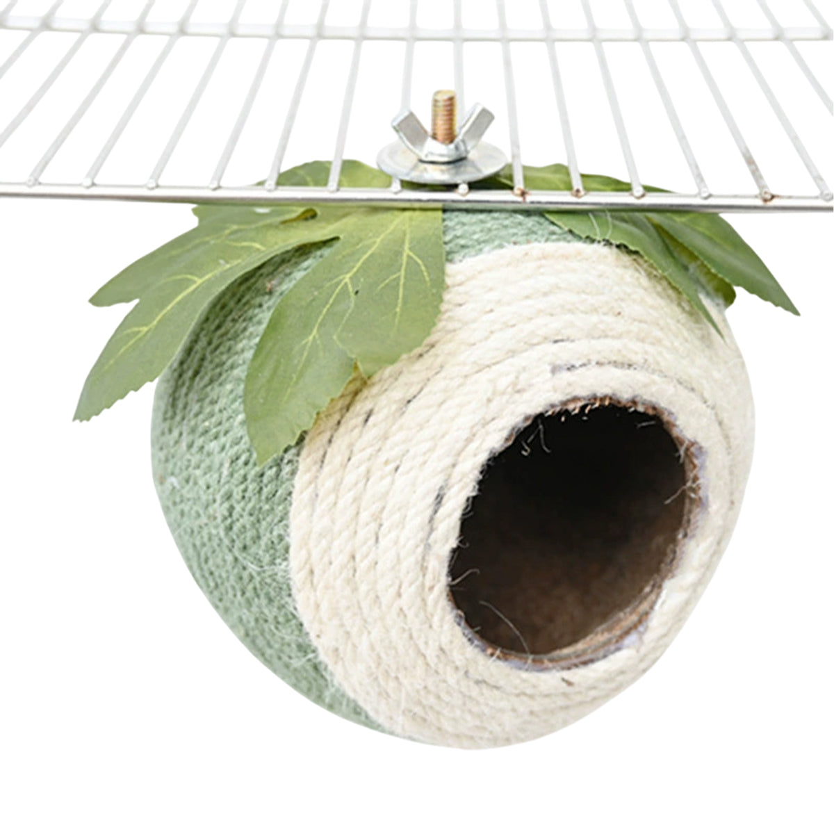 Bird Nest - Braided Twine - White-Green