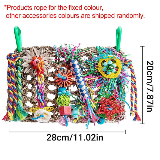 Bird Gnawing Toys - Woven Grass - Multi Colour