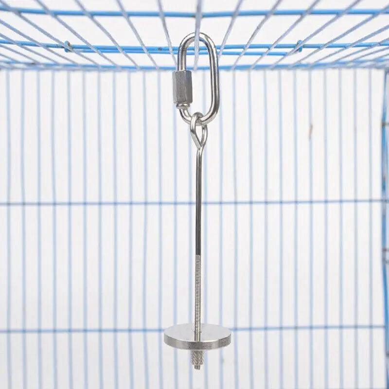 Stainless Steel Bird Parrot Cage - Skewer Food Spear Fruit Holder - 23cm - S