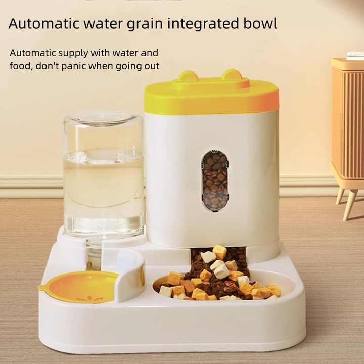 Automatic Pet Feeder and Water Dispenser - Smart Dog Bowl & Cat Feeder - Pink