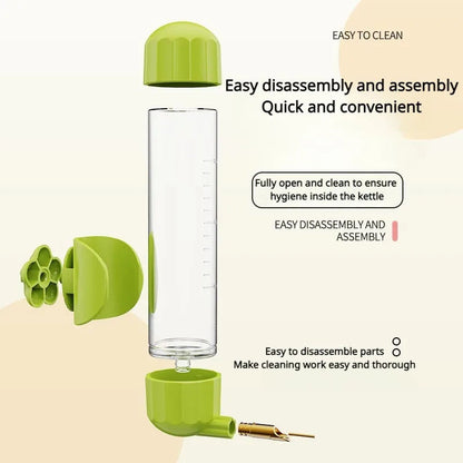 White Automatic Bird Water Feeder Bottle (200ml) - Leakproof No-Drip Dispenser for Parrots