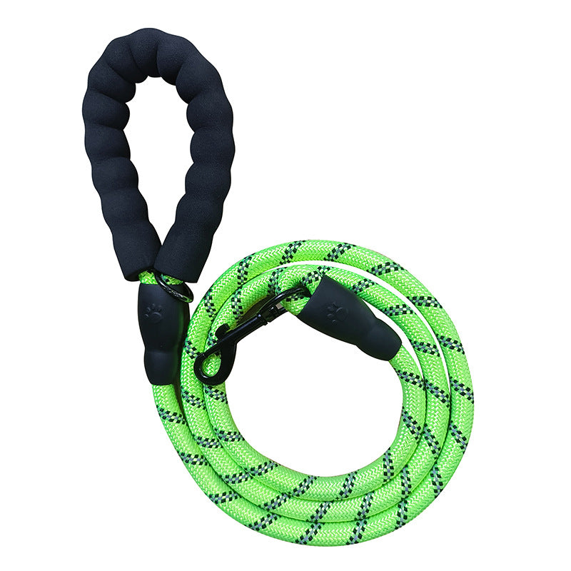 Heavy Duty Reflective Dog Leash | Soft Padded Handle | Thickened 1.3cm Climbing Rope Lead for Medium to Large Dogs - Various Colours