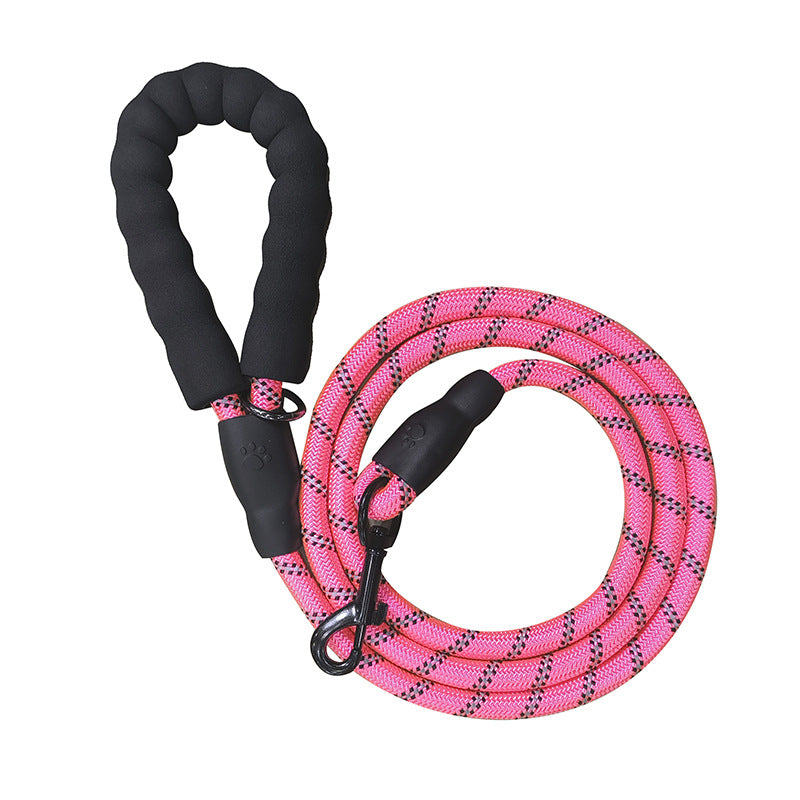 Heavy Duty Reflective Dog Leash | Soft Padded Handle | Thickened 1.3cm Climbing Rope Lead for Medium to Large Dogs - Various Colours