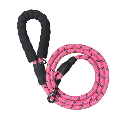 Heavy Duty Reflective Dog Leash | Soft Padded Handle | Thickened 1.3cm Climbing Rope Lead for Medium to Large Dogs - Various Colours