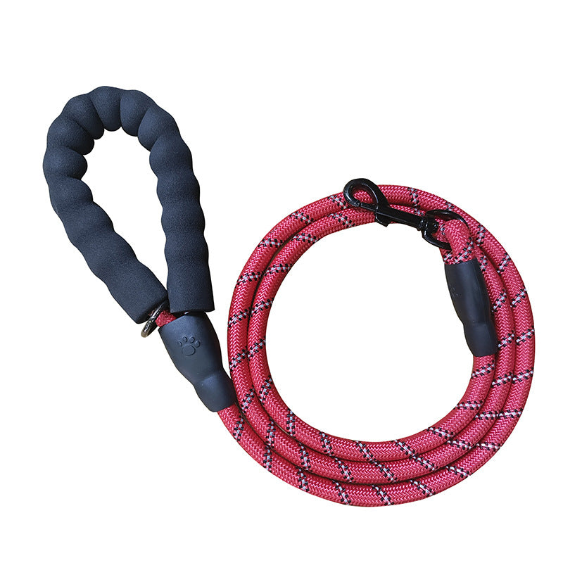 Heavy Duty Reflective Dog Leash | Soft Padded Handle | Thickened 1.3cm Climbing Rope Lead for Medium to Large Dogs - Various Colours