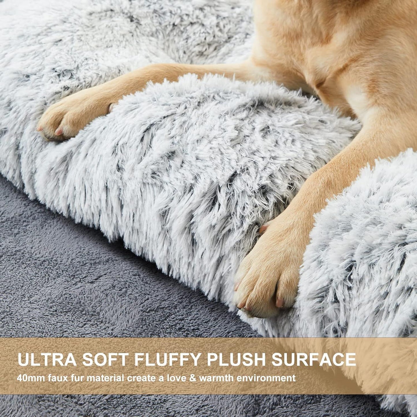 Orthopedic Long Dog Bed - Grey