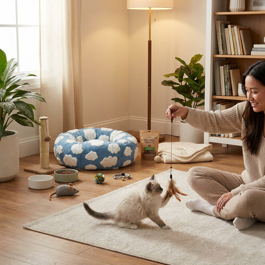 Dog Bed Donut - Blue Cloud