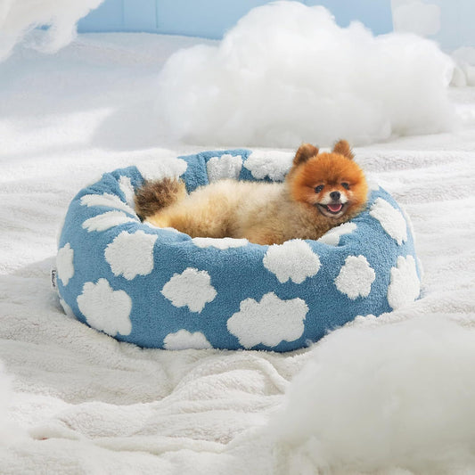 Dog Bed Donut - Blue Cloud