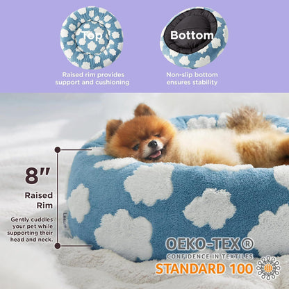 Dog Bed Donut - Blue Cloud