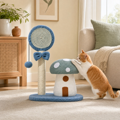 Mushroom Cat Scratching Post - Various Colours